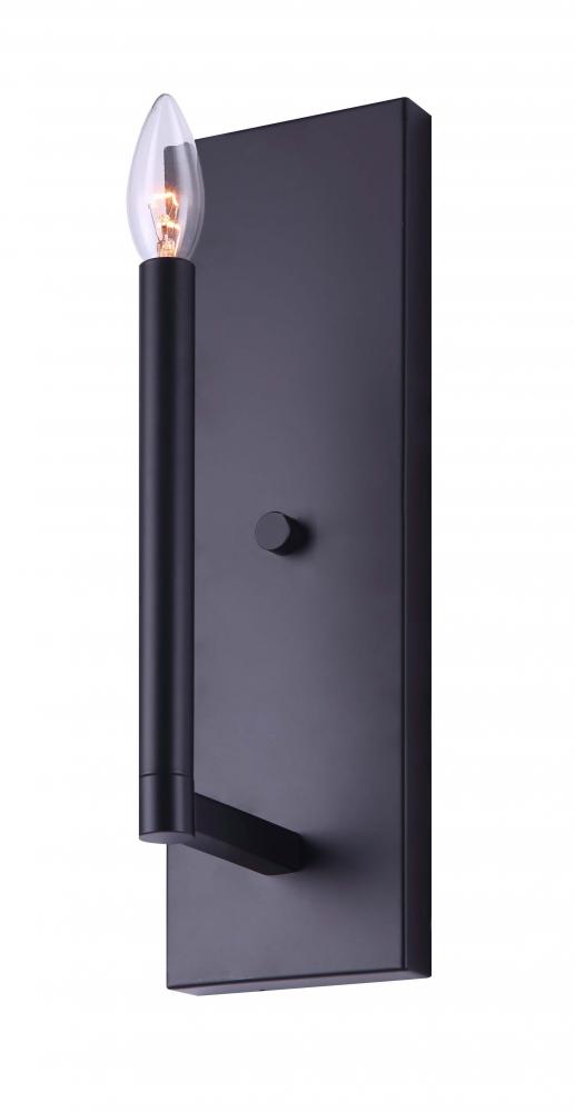 Kingston 1 Light Sconce, Black Finish