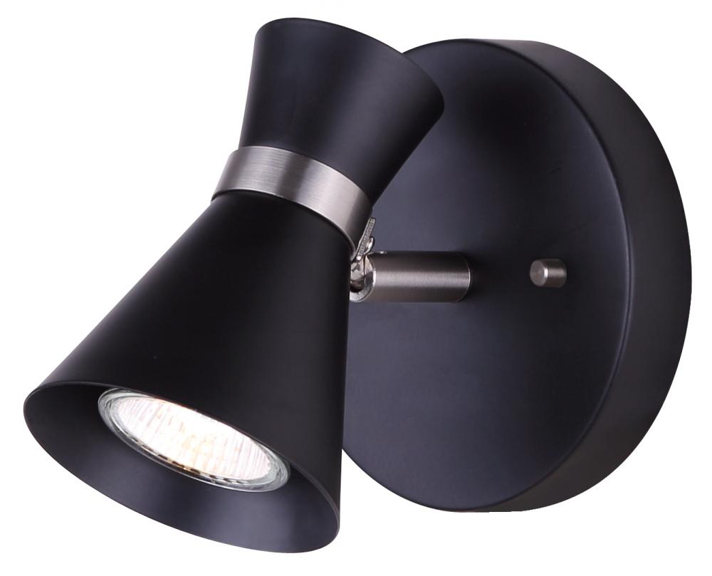 GRIFFITH 1 Light Track Lighting, Black Finish