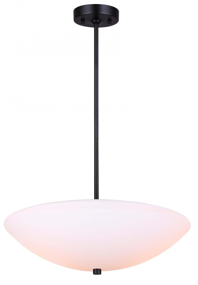 VIVY, ICH1128A03BK18, MBK Color, 3 Lt 18" Wide Rod Chandelier, Flat Opal Glass, 60W Type A