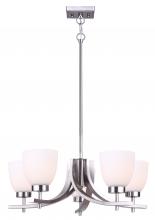 Canarm ICH1077A05BN - MACK, ICH1077A05BN -G-, 5 Lt Rod Chandelier, Up and Down, Flat Opal Glass, 100W Type A, 23inch W x 1