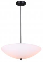 Canarm ICH1128A03BK18 - VIVY, ICH1128A03BK18, MBK Color, 3 Lt 18" Wide Rod Chandelier, Flat Opal Glass, 60W Type A