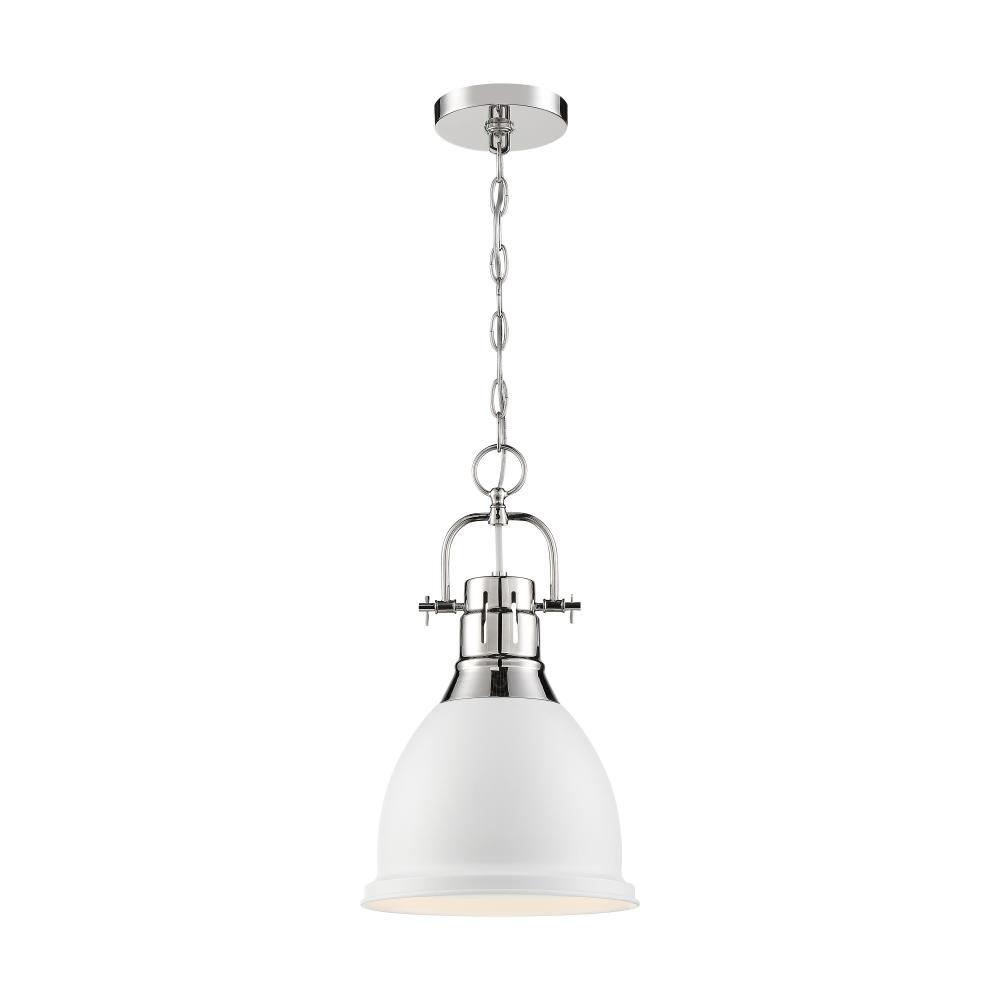 Watson - 1 Light Pendant - Polished Nickel and Matte White Finish