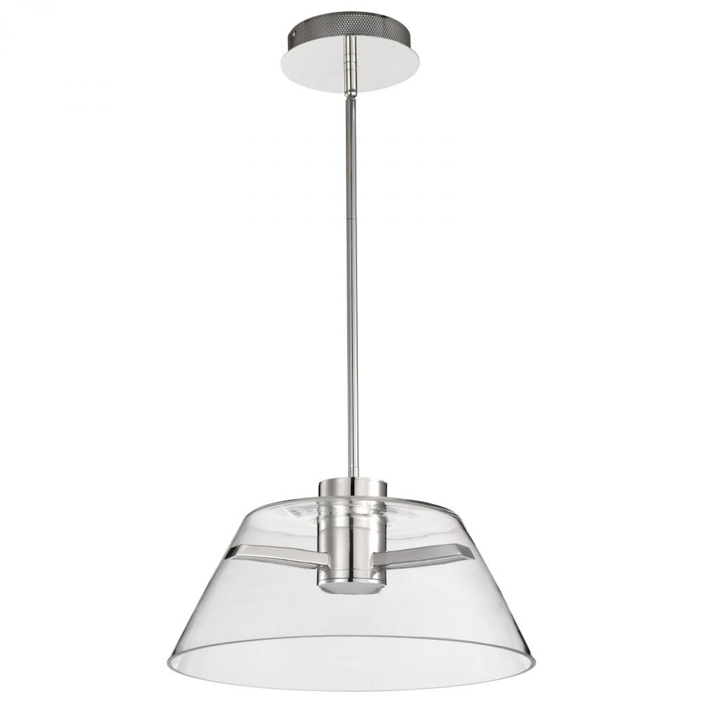 Edmond; 17 Inch LED Pendant; Polished Nickel