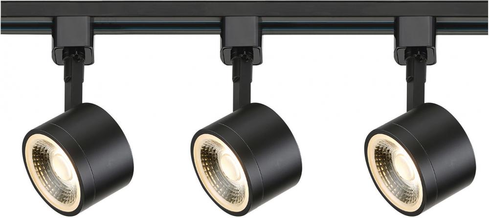 LED Track Kit - 12 Watt LED - 3000K - 4 foot Track - 36 degree - Round Shape - Black Finish