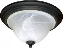 Nuvo 60/383 - Castillo - 2 Light Flush Mount with Alabaster Swirl Glass - Textured Flat Black Finish