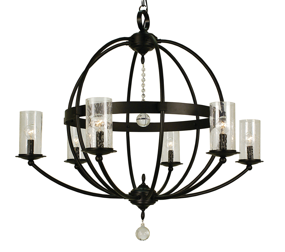 6-Light Brushed Nickel Compass Foyer Chandelier