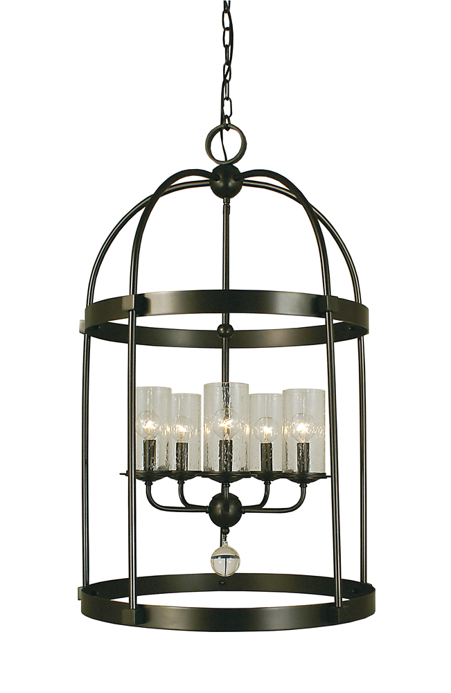 5-Light Brushed Bronze Compass Dining Chandelier