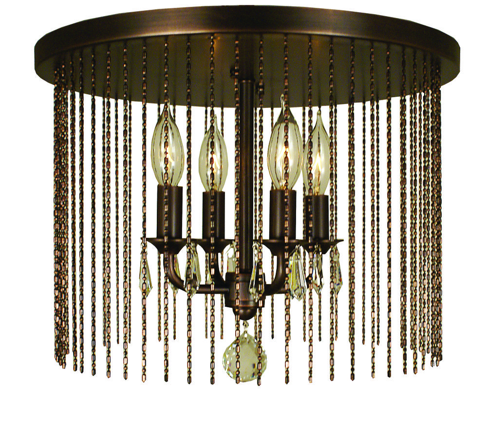 4-Light Polished Nickel Guinevere Flush / Semi-Flush Mount