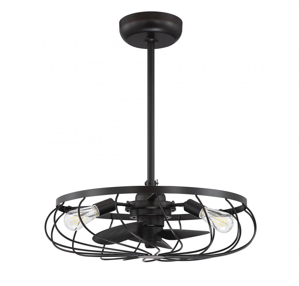 14" 3-Light Fan D'Lier in Oil Rubbed Bronze