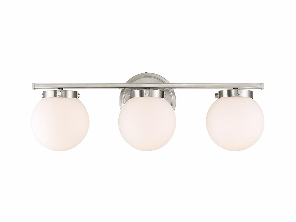 3-Light Bathroom Vanity Light in Brushed Nickel