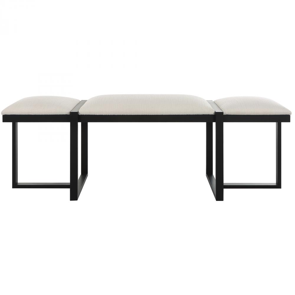 Triple Cloud Modern Upholstered Bench