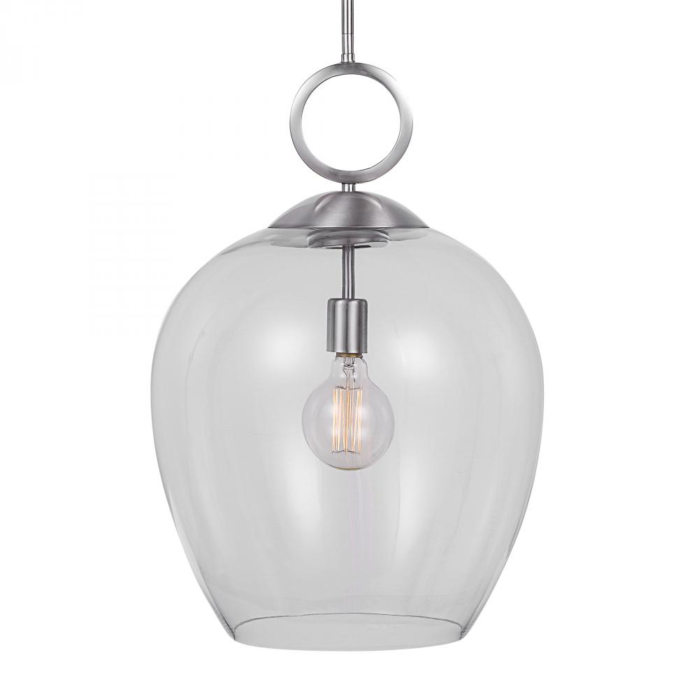 Calix Nickel 1 Light Glass Pendant