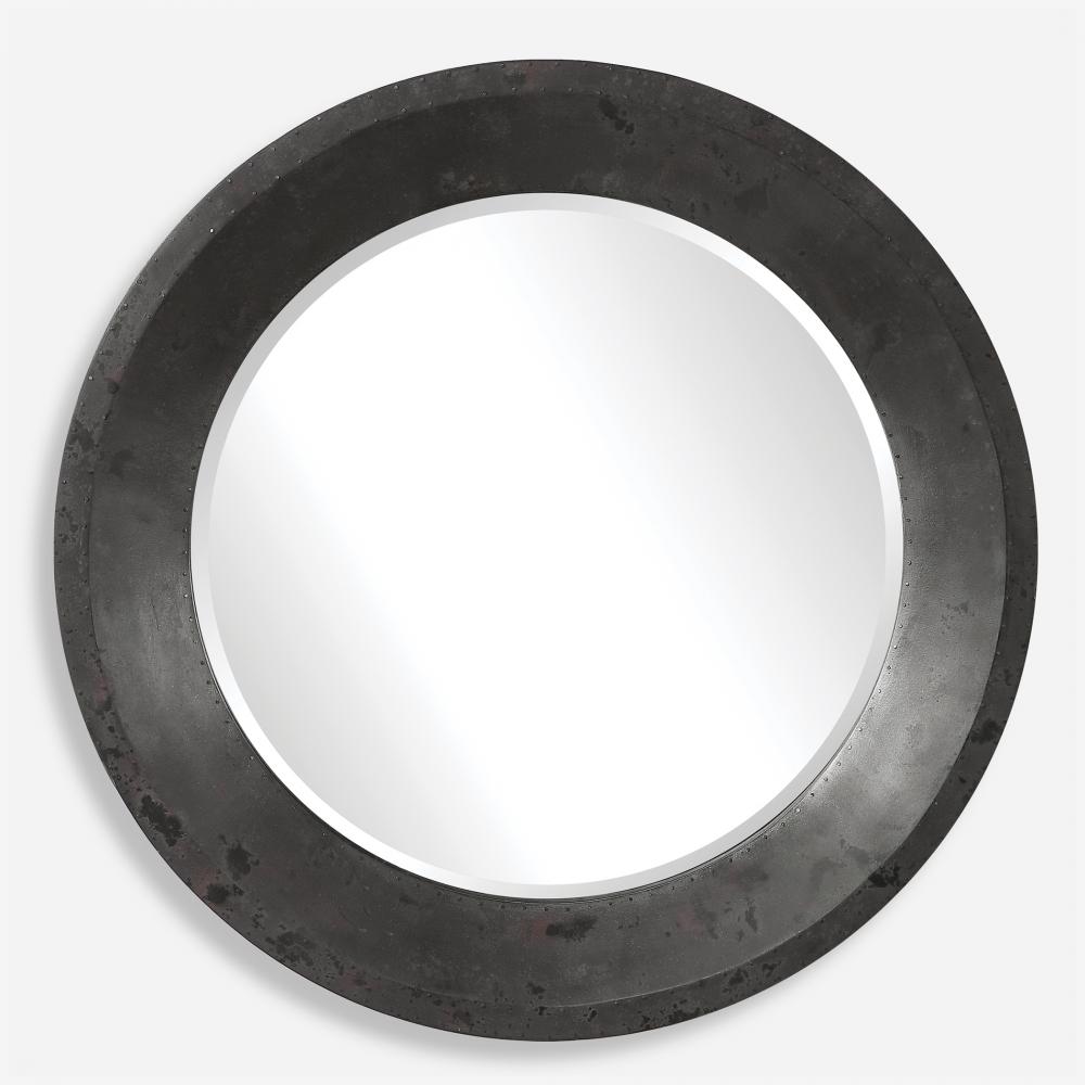 Frazier Round Industrial Mirror