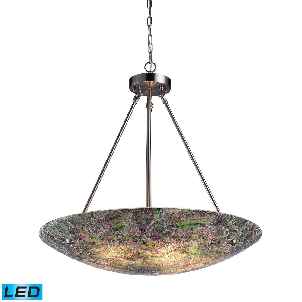 Avalon 5 Light LED Pendant In Satin Nickel