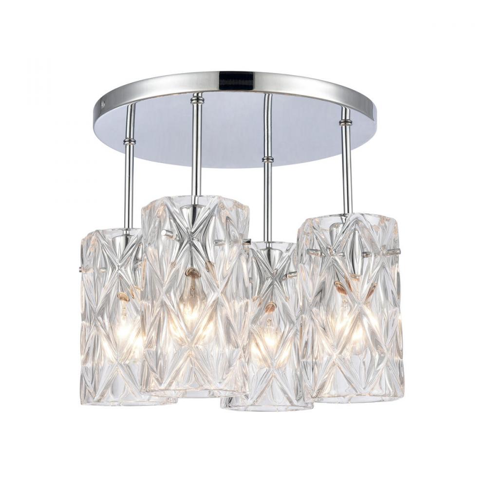 Forma de Crystal 13.75'' Wide 4-Light Semi Flush Mount - Polished Chrome