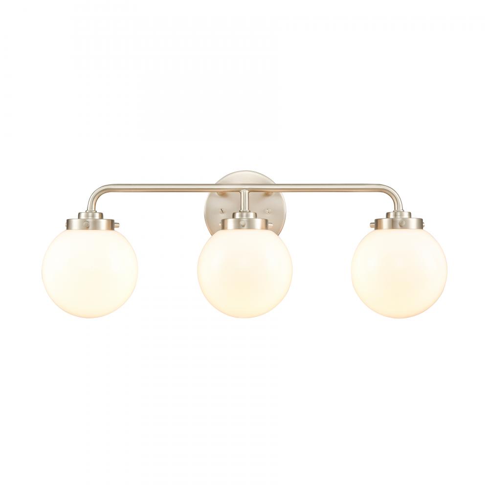 Fairbanks 22.75'' Wide 3-Light Vanity Light - Brushed Nickel and Opal