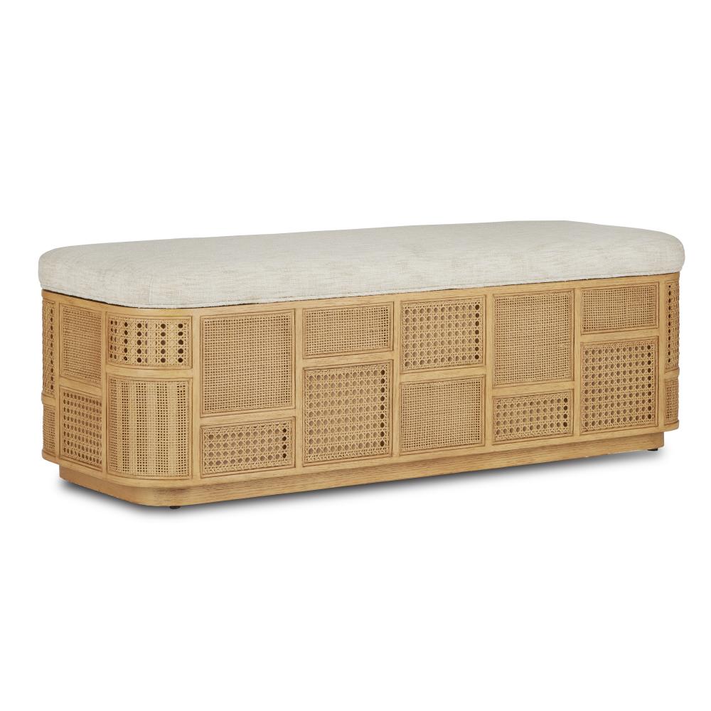 Anisa Sea Sand Storage Bench, Dunmeyer Parchment