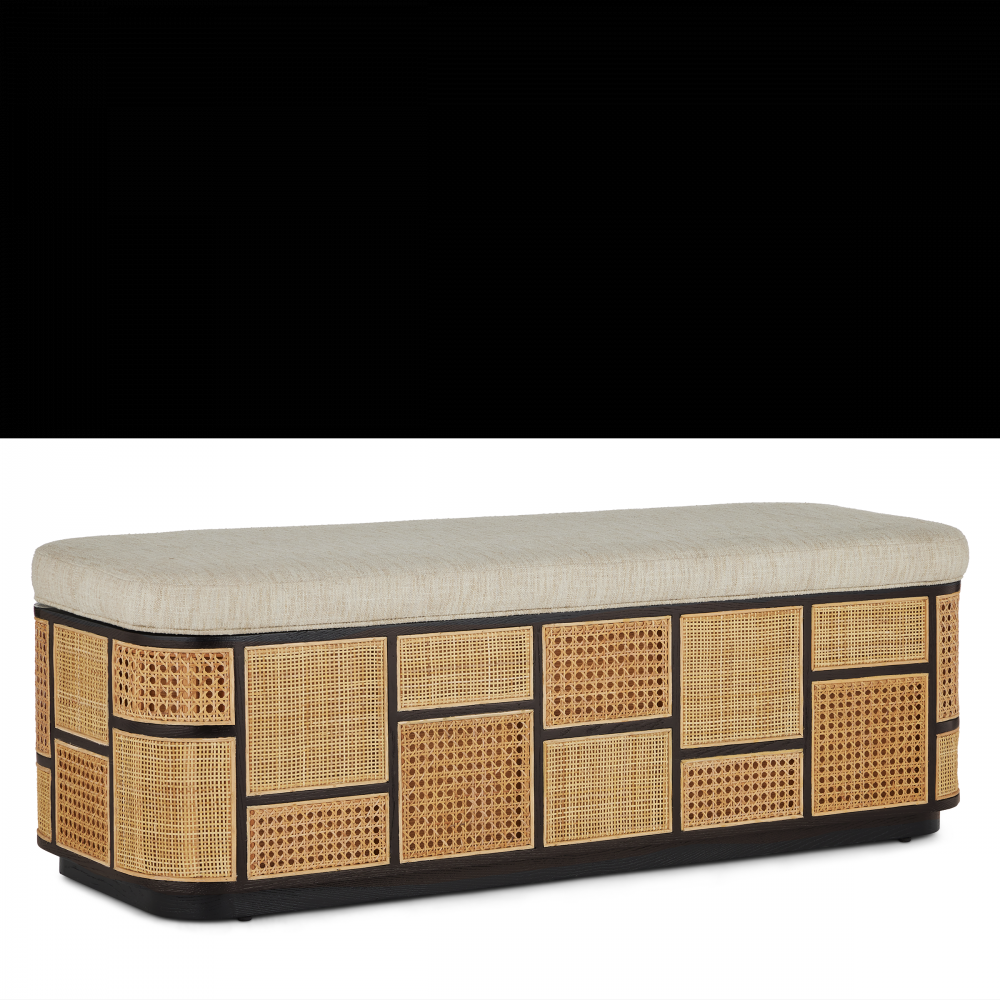 Anisa Black Storage Bench, Tra